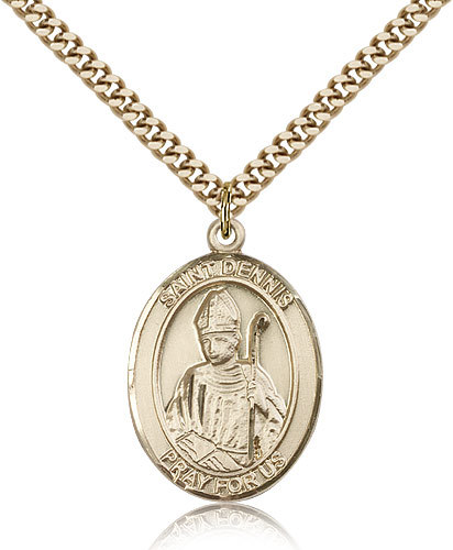 Saint Dennis Medal For Men – Gold Filled Necklace On 24 Chain – 30 Day Money…