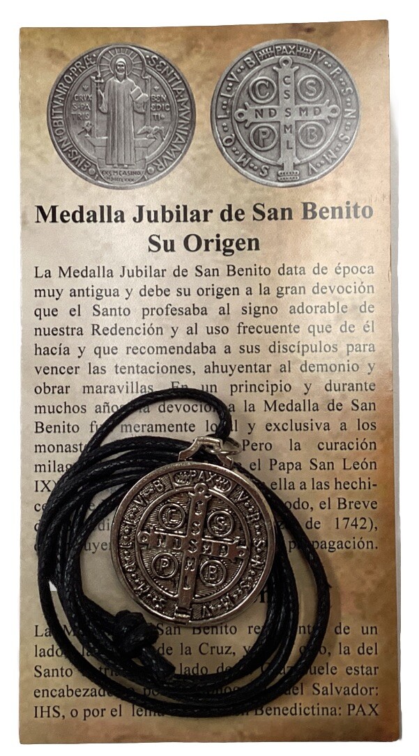 Medalla De San Benito Abad 1.25” Diam. Medallion Of St Benedict 1.25” Round Cord