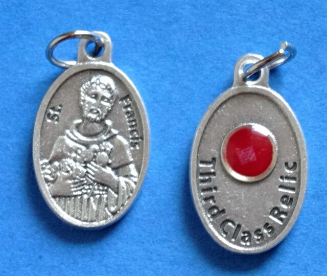St. Saint Francis + Third Class Relic – OX 1 inch Medal