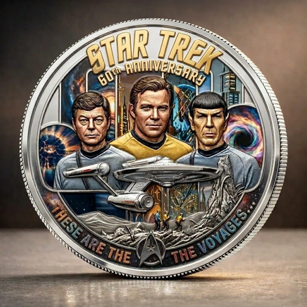 Star Trek 60th Anniversary Coin United Federation of Planets Starfleet 1966-2026