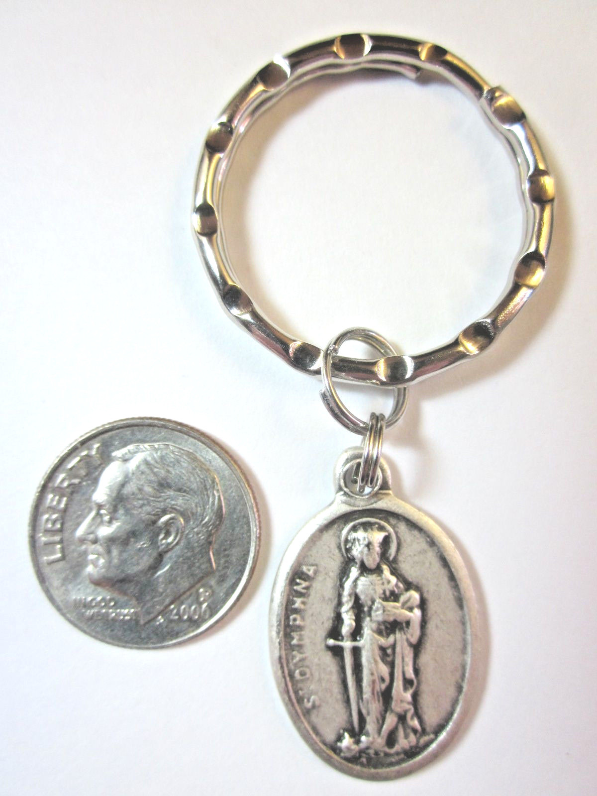 St Dymphna Medal Italy Key Ring Gift Box & Prayer Card