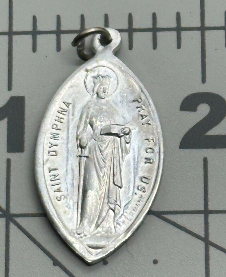 Saint Dymphna Pray For Us Sancta Gereberne Ora Pro Nobis Medal Pendant