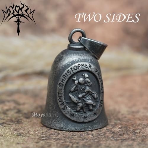 Saint ST. Christopher Protect Us Motorcycle Bells W/Hanger for Grey
