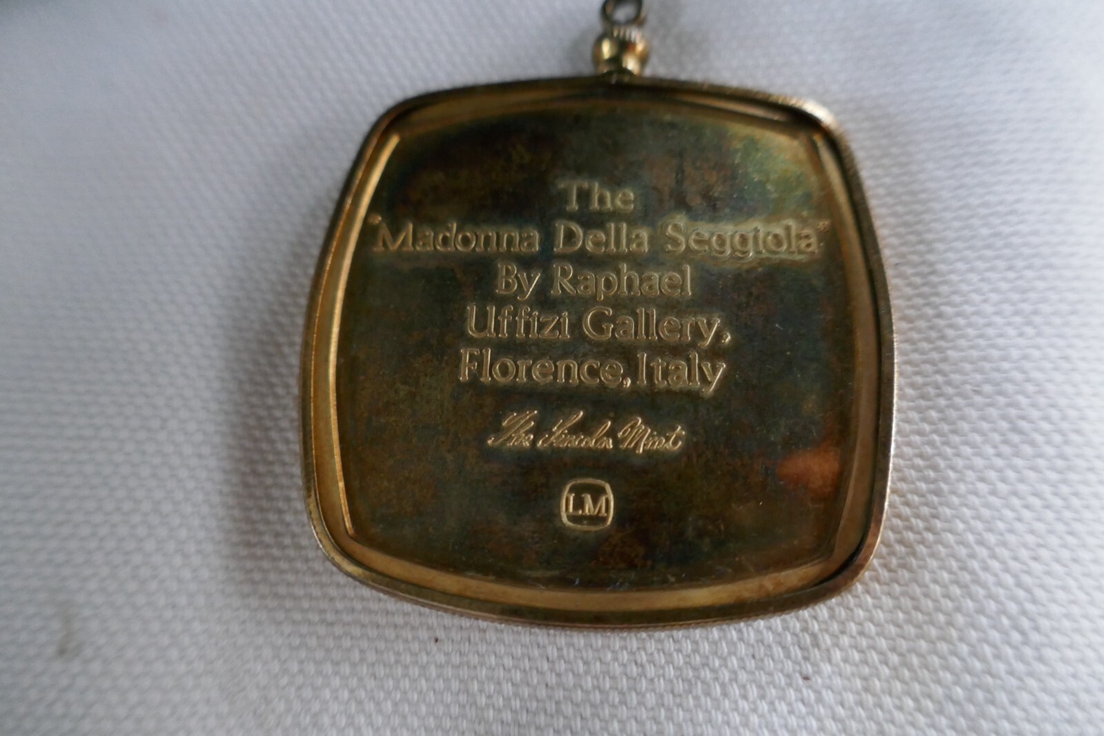 24K GOLD PLATED MADONNA DELLA SEGGIOLA RAPHAEL FLORENCE ITALY LINCOLN MINT MEDAL