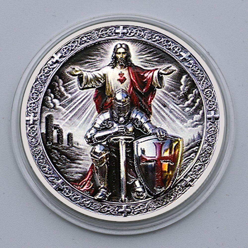Templar Knight Christian Challenge Coin Jesus Warrior of Christ Faith Gift Medal