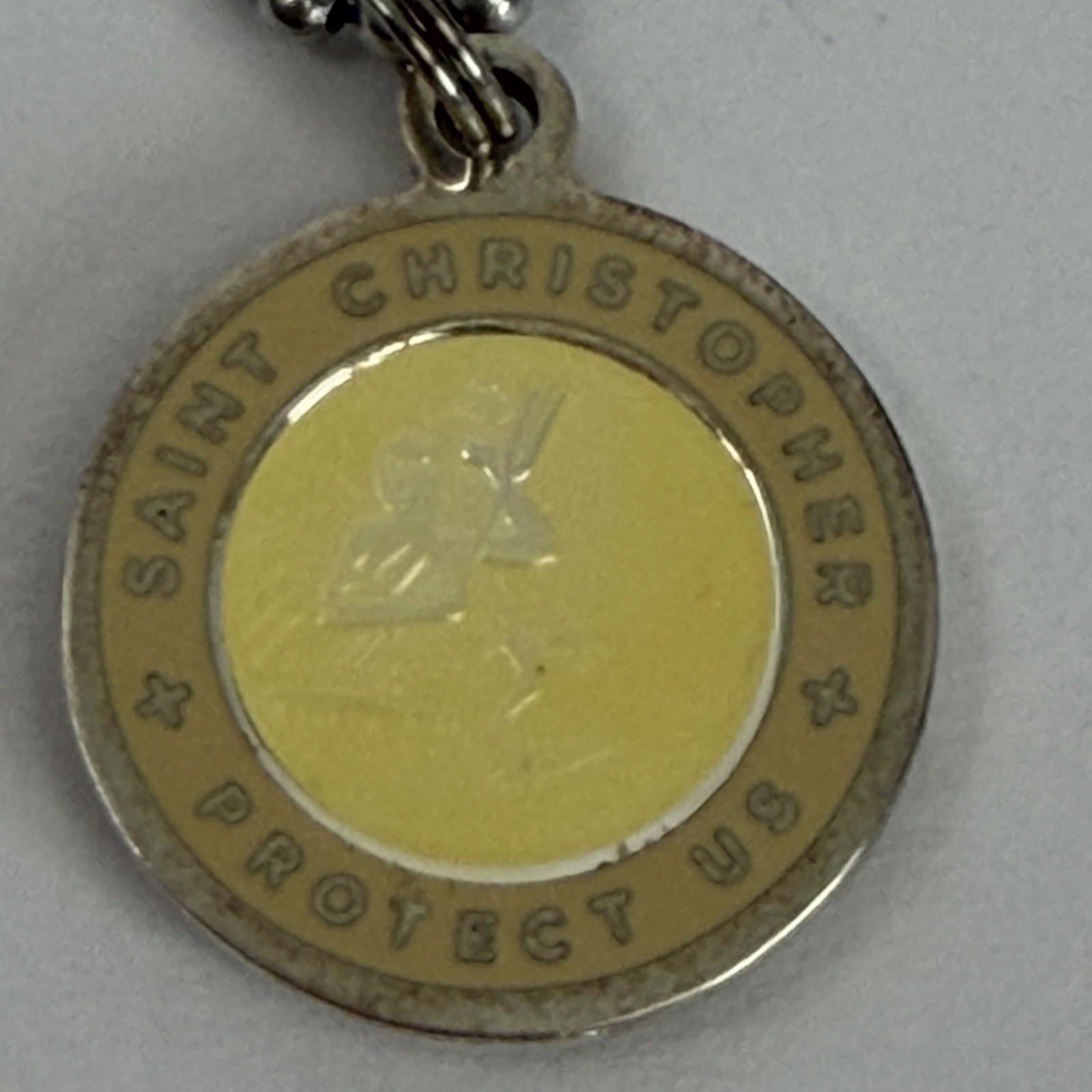 Saint Christopher Protect Us Medal Necklace Ball Chain Get Back Pendant