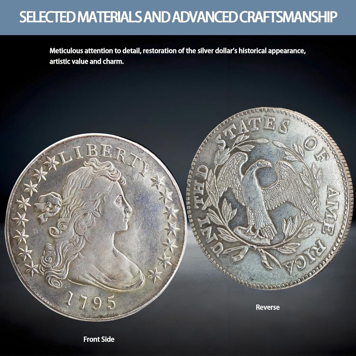 Rare Collectible Antique Historical Coin Exquisite Cameo Design Old Silver Dolla