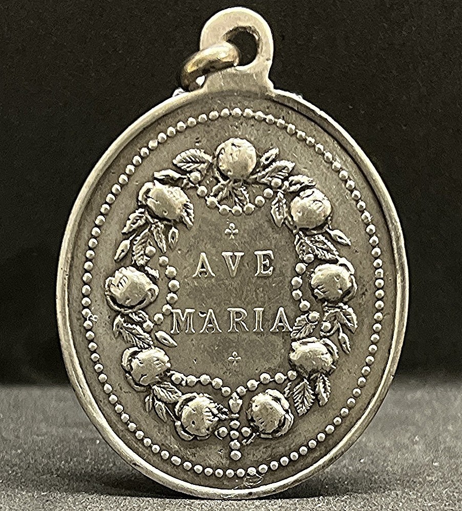 Spain 1900´ antique Daughters of Sacred Heart of Jesus silver catholic medal