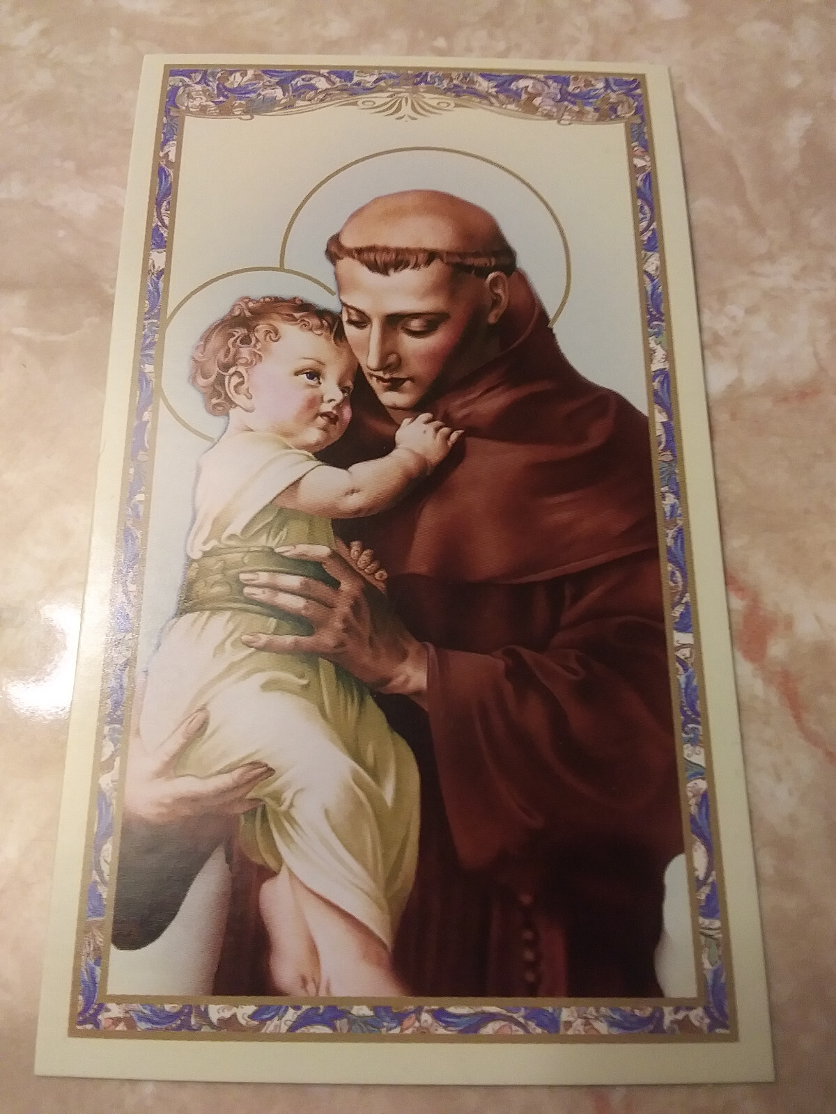 Saint Anthony Prayer Medal Necklace Stainless Steel Ball chain + prayer card