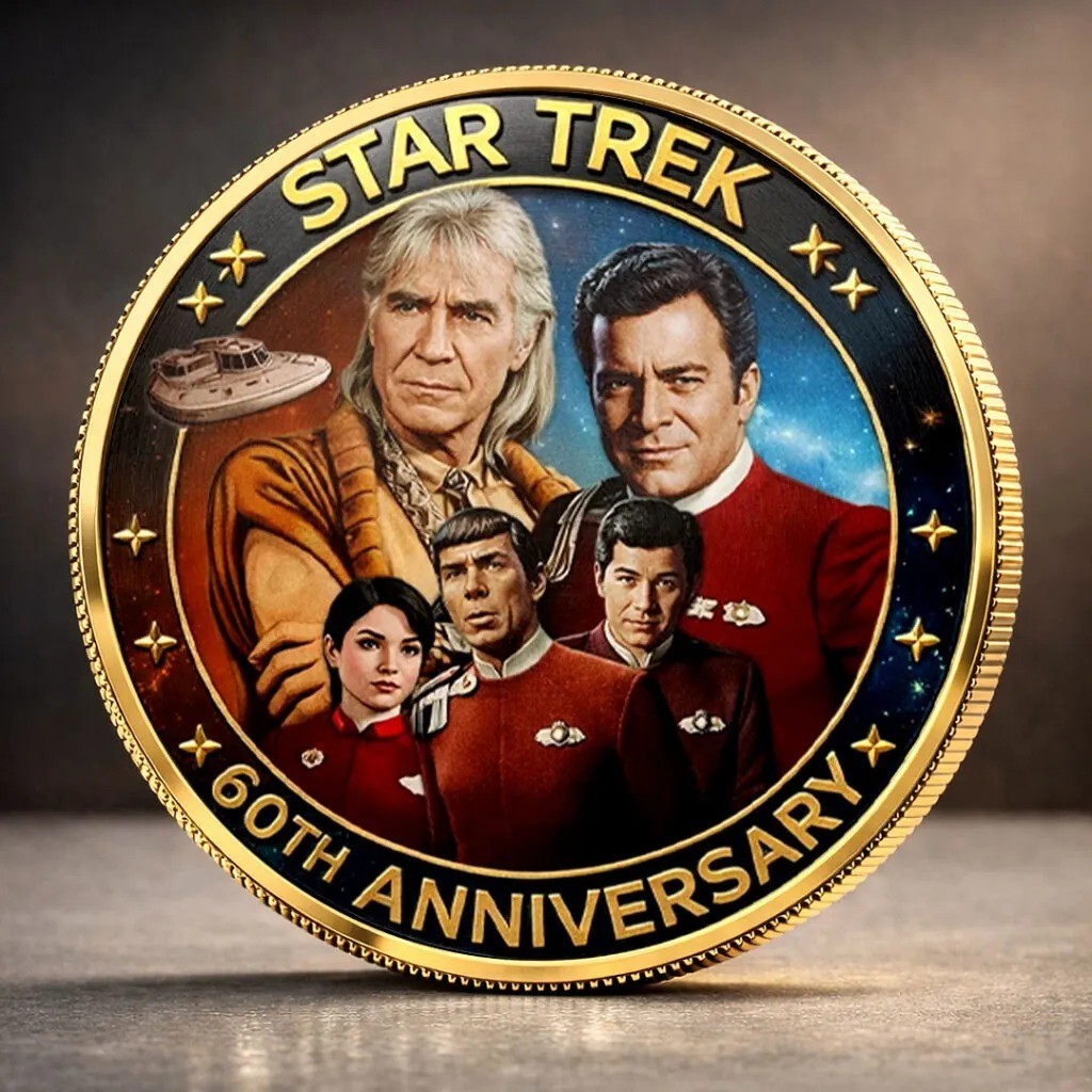 Star Trek 60th Anniversary Coin 1966-2026 The Wrath of Khan Gold Challenge Coin