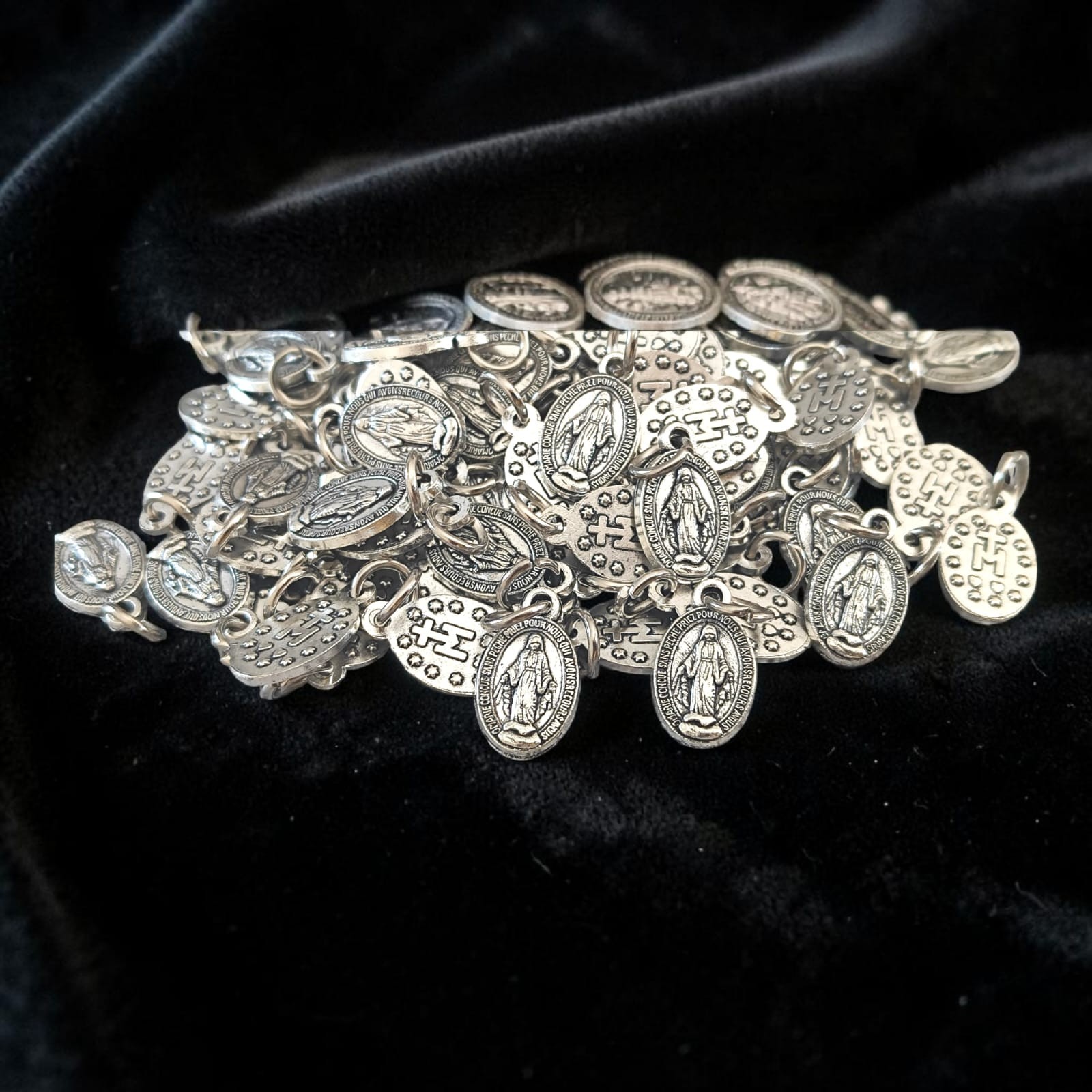 Miraculous Medals silver color Lot Bulk 50 Pcs