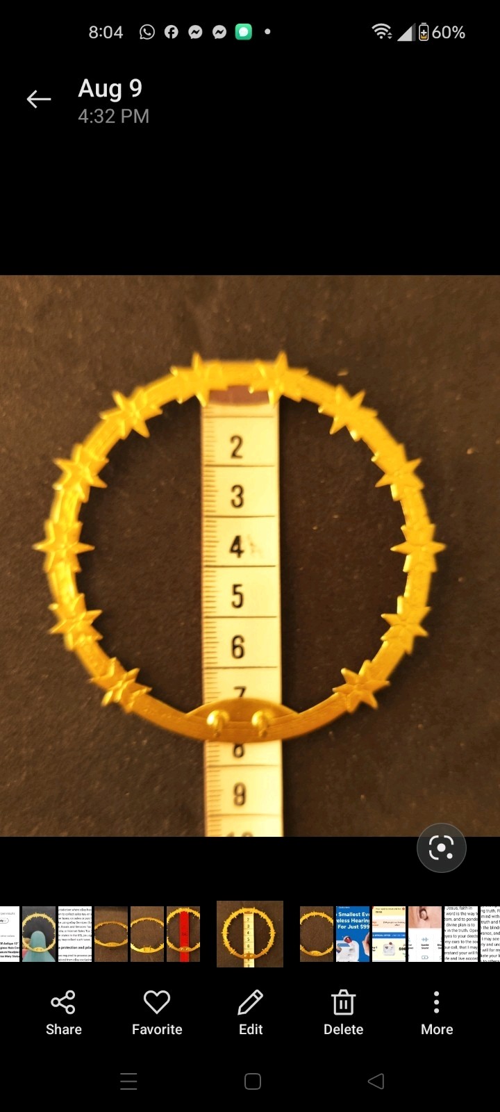 Set Of 2 Pieces Metal Crown 2 cms at base and Metal Halo 8 cms Diameter