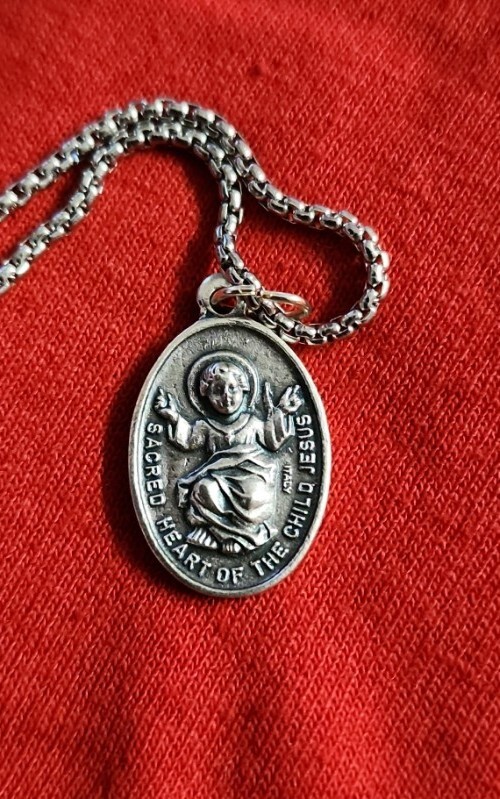 CHRISTIAN CATHOLIC Medal &24 inches chain made in Italy